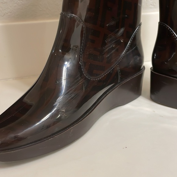 Fendi Zucca Monagram Rubber Rain Boots size 35 - Picture 6 of 6